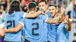 Uruguay en festejo de gol.