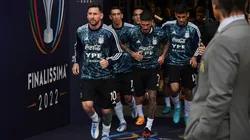 Calentamiento Argentina, uno de los favoritos al título.