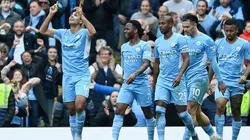 Festejo de gol de Manchester City.