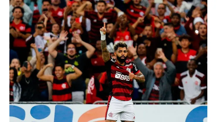 Flamengo en festejo de gol de Gabriel Barbosa.