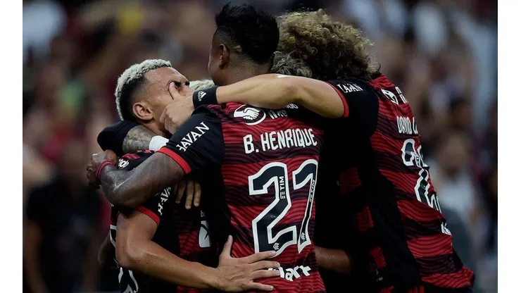 Flamengo en festejo de gol.