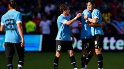 Uruguay en acción de preparatorio.