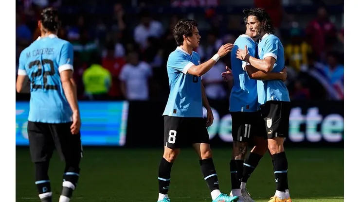 Uruguay en acción de preparatorio.