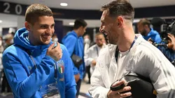 Verratti y Messi en la previa.