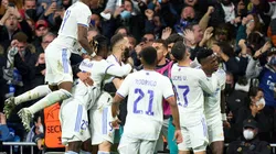 Festejo de gol de Real Madrid.