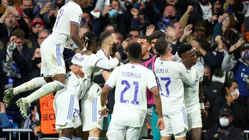 Festejo de gol de Real Madrid.