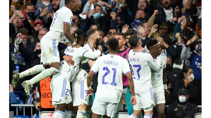 Festejo de gol de Real Madrid.
