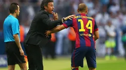 Luis Enrique y Mascherano en Barcelona.