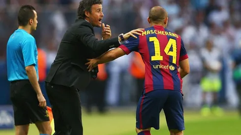 Luis Enrique y Mascherano en Barcelona.