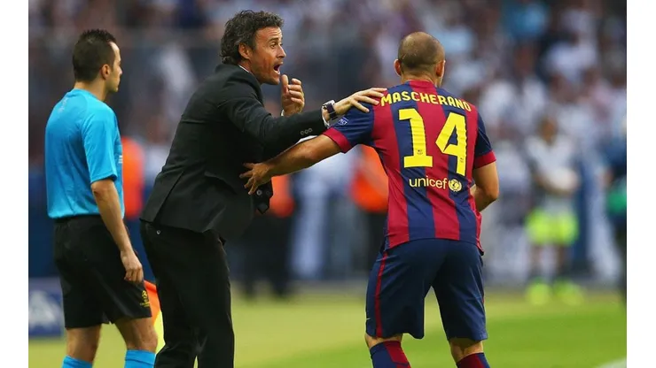 Luis Enrique y Mascherano en Barcelona.