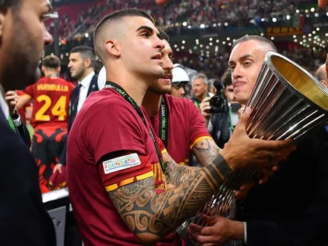 Gianluca Mancini se mostró violento en los festejos de la Roma