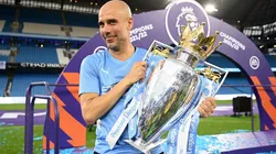 Pep Guardiola en festejo de Premier League.