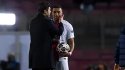 Mauricio Pochettino con Mbappé