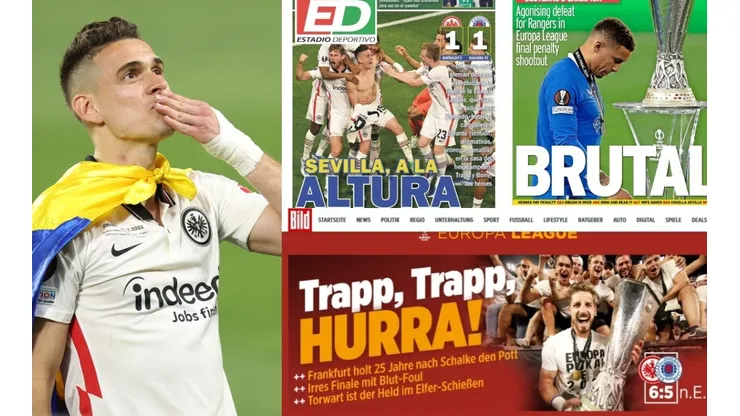 Rafael Santos Borré y las portadas tras el triunfo del Frankfurt.