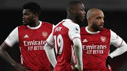 Thomas Partey, Nicolas Pépé y Alexandre Lacazette.