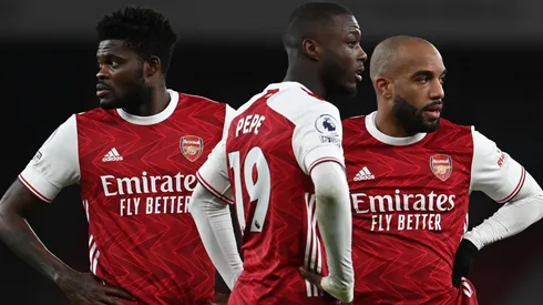Thomas Partey, Nicolas Pépé y Alexandre Lacazette.
