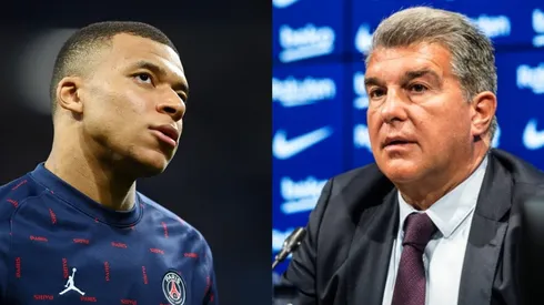 Kylian Mbappé y Joan Laporta.