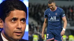 Nasser Al-Khelaifi y Kylian Mbappé en PSG.