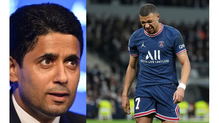 Nasser Al-Khelaifi y Kylian Mbappé en PSG.