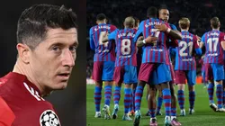 Robert Lewandowski y jugadores del Barcelona.