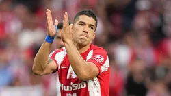 Luis Suárez en su último partido como local en el Wanda Metropolitano.