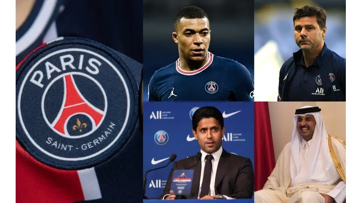 Kylian Mbappé, Mauricio Pochettino, Qatar y Nasser Al-Khelaifi en PSG.