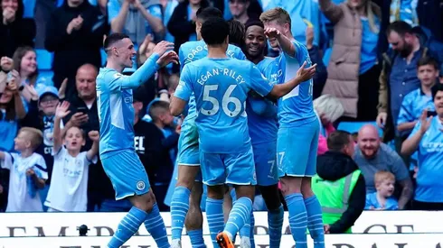 City en festejo de gol.