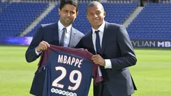 Nasser Al-Khelaifi y Kylian Mbappé en PSG.