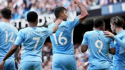 Manchester City en festejo de gol.