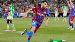 Jordi Alba en festejo de gol.