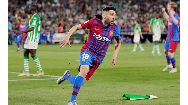 Jordi Alba en festejo de gol.