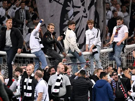 La marea de los hinchas de Frankfurt festejó con invasión de cancha por paso a la final