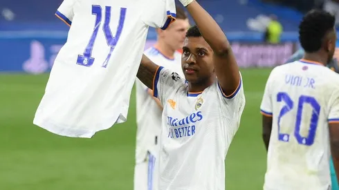 Rodrygo en celebración con Real Madrid.