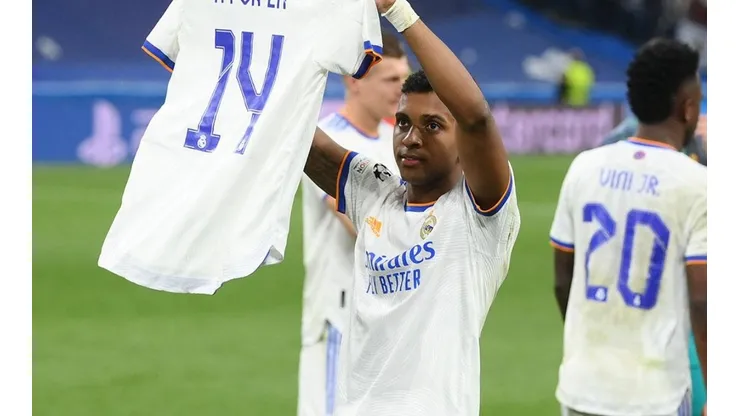 Rodrygo en celebración con Real Madrid.
