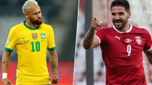 Neymar y Aleksandar Mitrović.