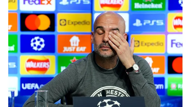 Pep Guardiola y su reacción ante las preguntas que le tocó responder.