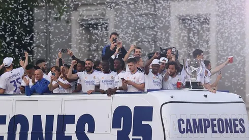 Festejo de gol de Real Madrid.