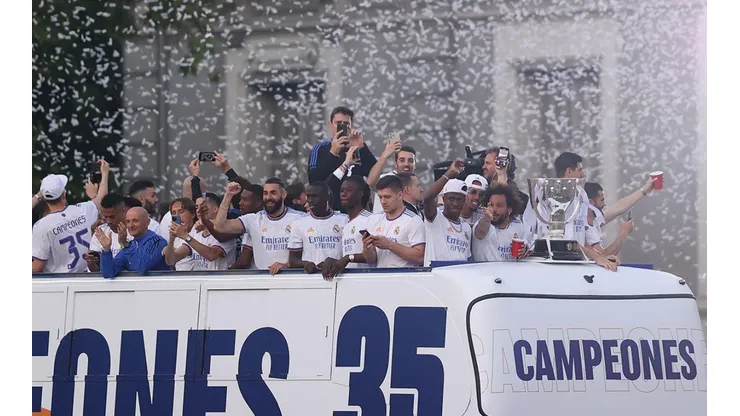 Festejo de gol de Real Madrid.