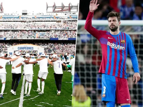 El Bernabéu le dedicó el título de Real Madrid a Piqué: "Saludá al campeón"