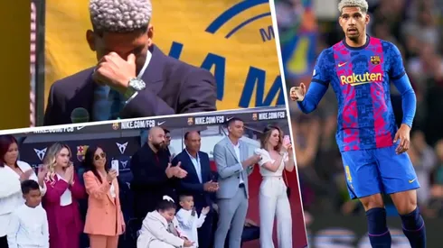 La emoción de Araújo y su familia por su renovación con Barcelona.