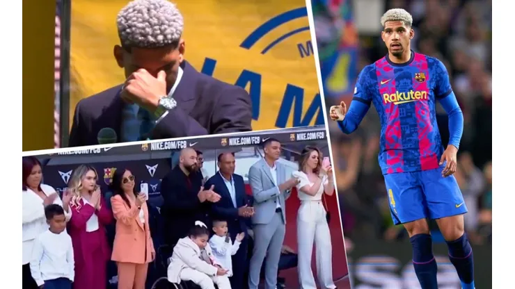 La emoción de Araújo y su familia por su renovación con Barcelona.