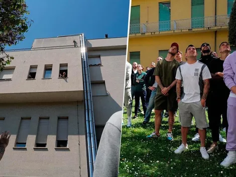 El emocionante video de los jugadores de Bologna y Mihajlovic en la ventana del hospital