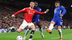 Cristiano Ronaldo, ante Thiago Silva y Rüdiger.