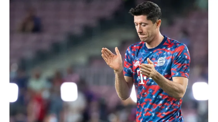 Robert Lewandowski en el Camp Nou.
