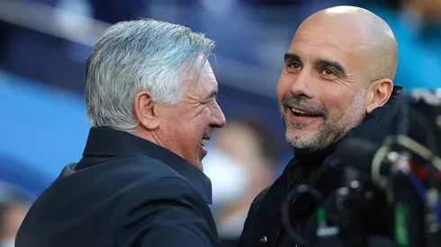 Ancelotti y Guardiola, entrenadores de Real Madrid y Manchester City.