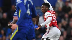 Arsenal en momento de un gol ante Chelsea.