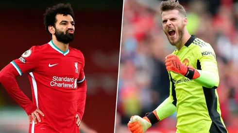 Mohamed Salah y David de Gea.