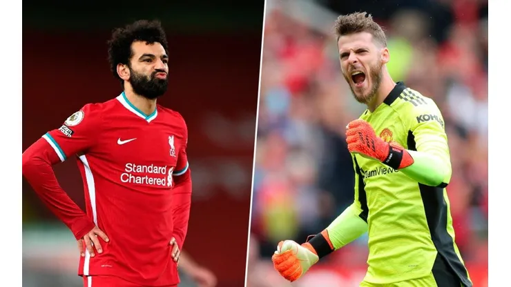 Mohamed Salah y David de Gea.