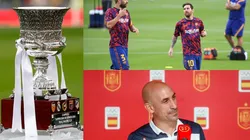 Supercopa de España, Luis Rubiales, Gerard Piqué y Lionel Messi.