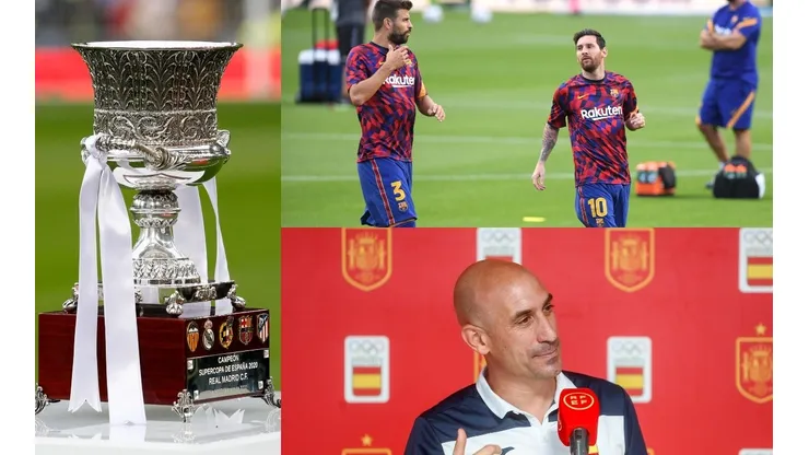 Supercopa de España, Luis Rubiales, Gerard Piqué y Lionel Messi.